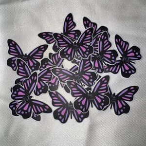 Purple and Pink, Black Butterfly Stickers, Free in Him stickers